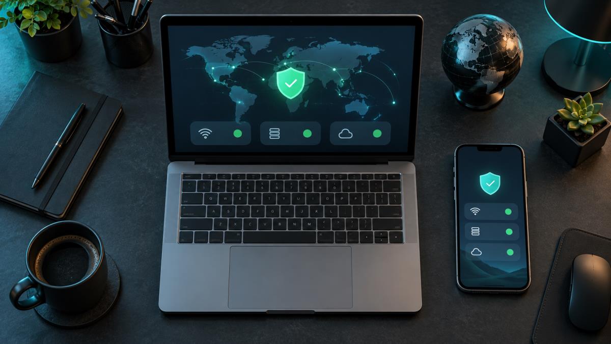 Heysocks VPN 更新后连接状态和设备检查示意