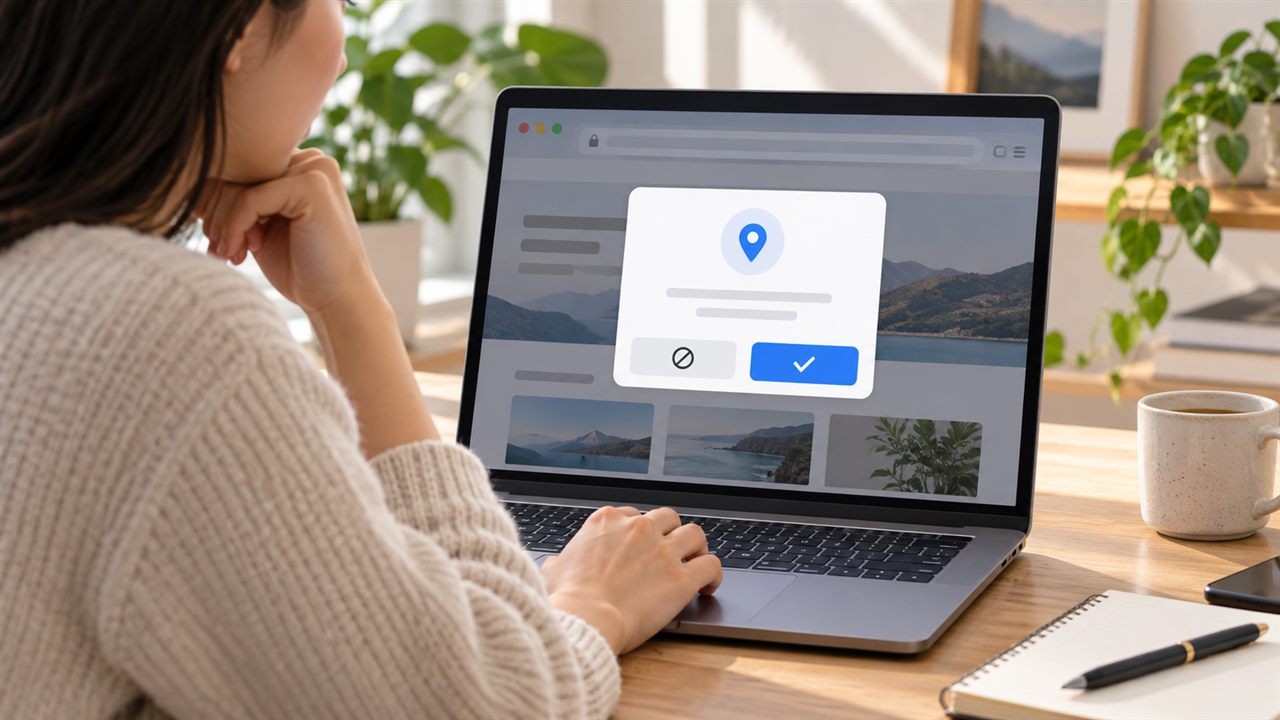 检查浏览器网站定位权限的示意图